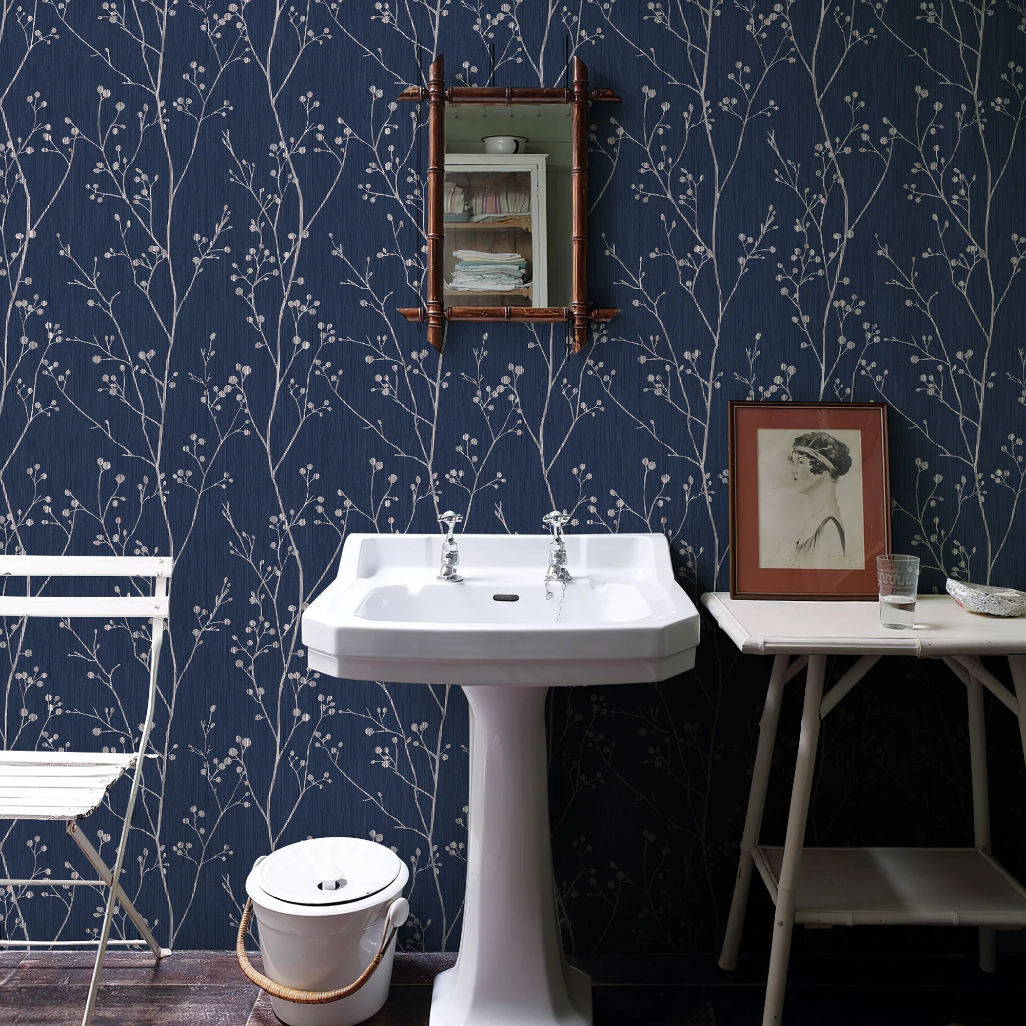 

Deep Blue Vinyl Self-adhesive Waterproof And Oil Resistant Wallpaper Peel And Stick Waterproof Furniture Cabinet Sticker