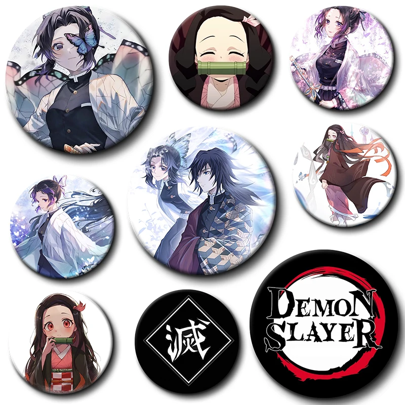 

Demon Cartoon Pin Badge Agatsuma Zenitsu Kanroji Mitsuri Kochou Shinobu Tsuyuri Kanao Kamado Tanjirou Kamado Nezuko Anime Brooch