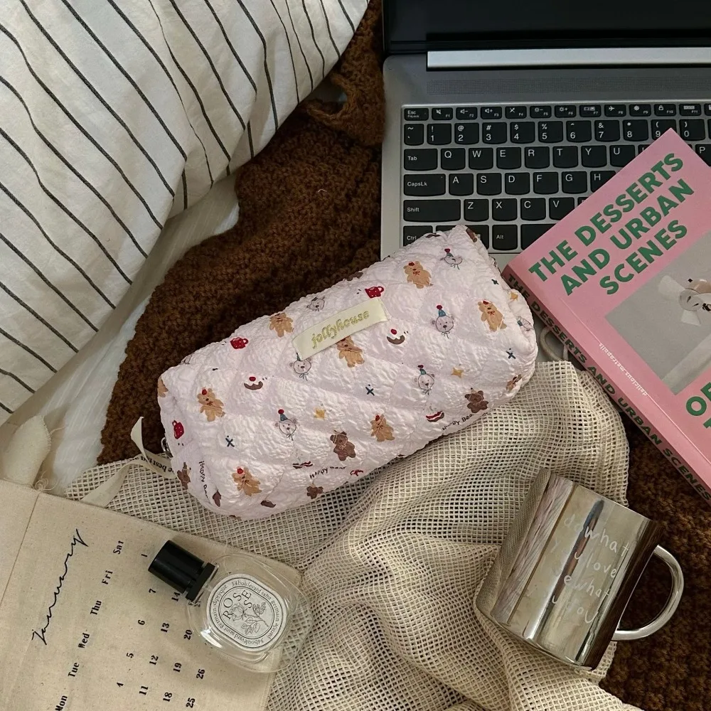 Cartoon Animal Pattern Pen Bag Large Capacity Zipper Design Stationery Bag Portable Pencil Case School Office