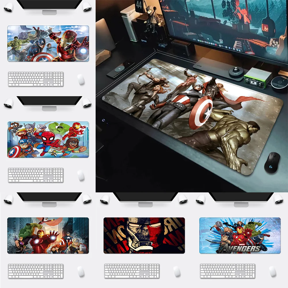 

Marvel Avengers Super Heroes Mousepad Printing Computer Gamers Locking Edge Non-slip Mouse Pad XXL90x40cm Keyboard PC Desk Pad