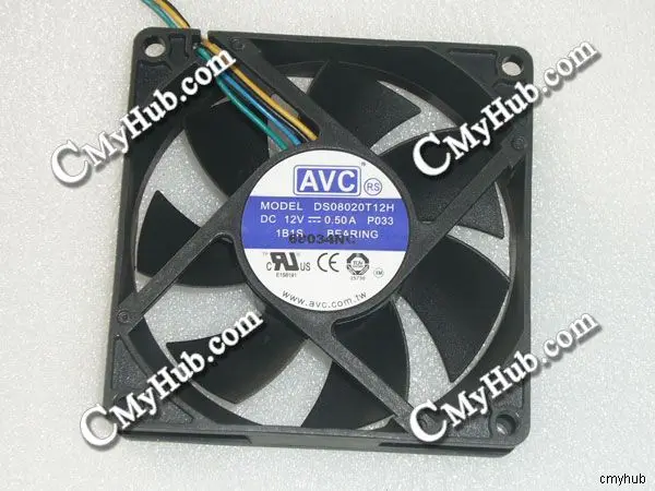 For AVC DS08020T12H P033 DC12V 0.50A 8020 8CM 80mm 80x80x20mm 5Pin Cooling Fan DS08020T12H P033