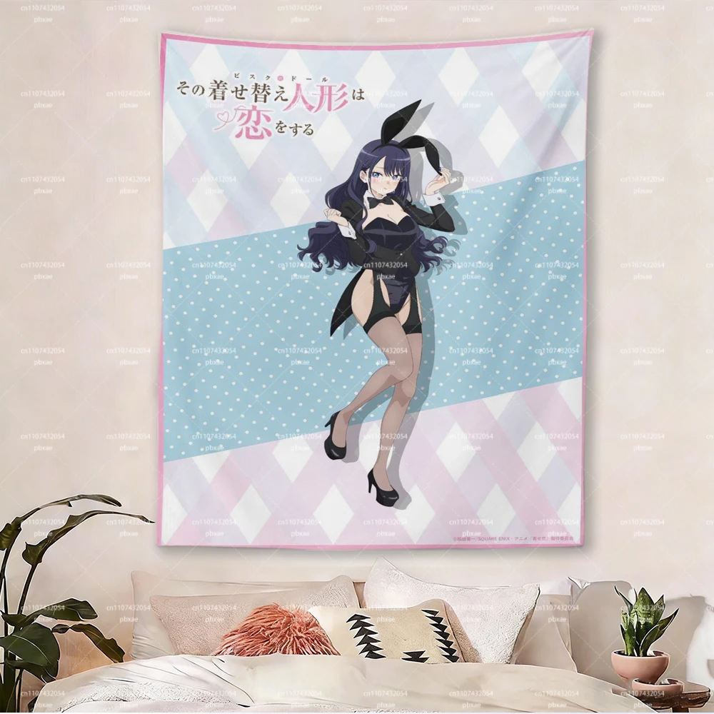 My Dress-Up Darling Marin Kitagawa Bunny Girl Tapestry, Anime Wall Hanging Decor, Manga Fan Gift, Flat Print