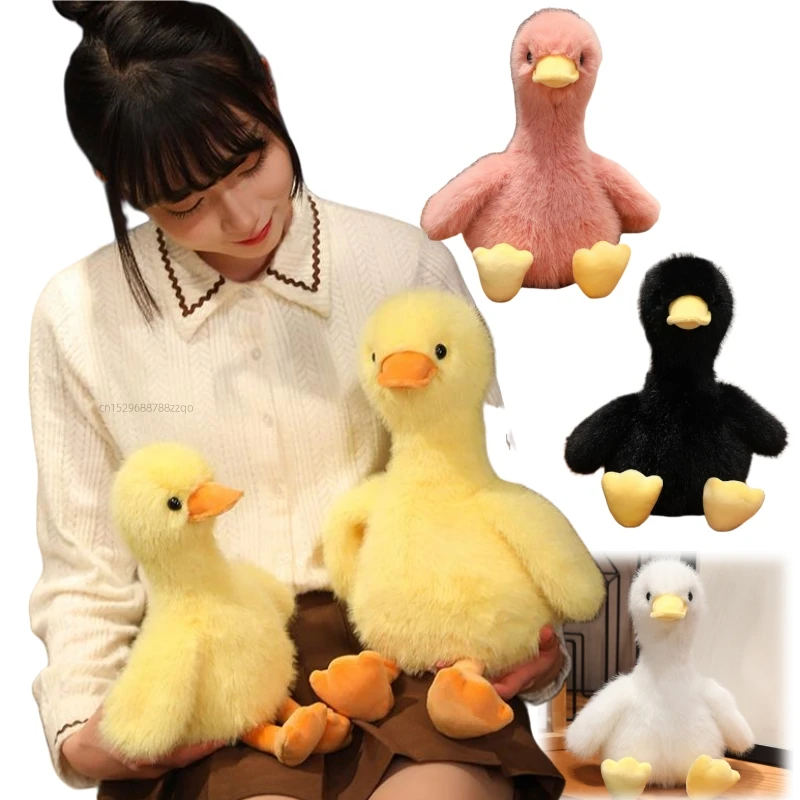 Soft 34/45cm Stuffed Cartoon Plush Duck  Toys Ducks Doll Macaron Plush Toys Little   Doll Ducks Pillow Decor For Girls Boys Gift