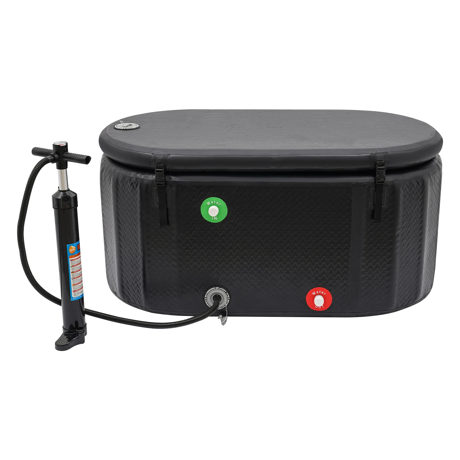 Baignoire à glace gonflable 275L avec pompe, 132x70x62cm, piscine de plongeon froid pour athlètes, processus de thermosoudage, boucles de sécurité