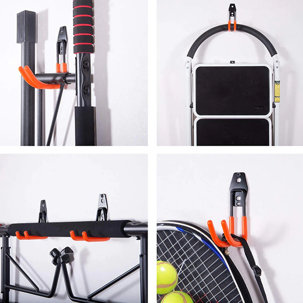 

Heavy Duty Tool Hooks Garage Storage Hangers Iron Plastic Anti Slip Mount Ladders Sports Equipment for Ladders