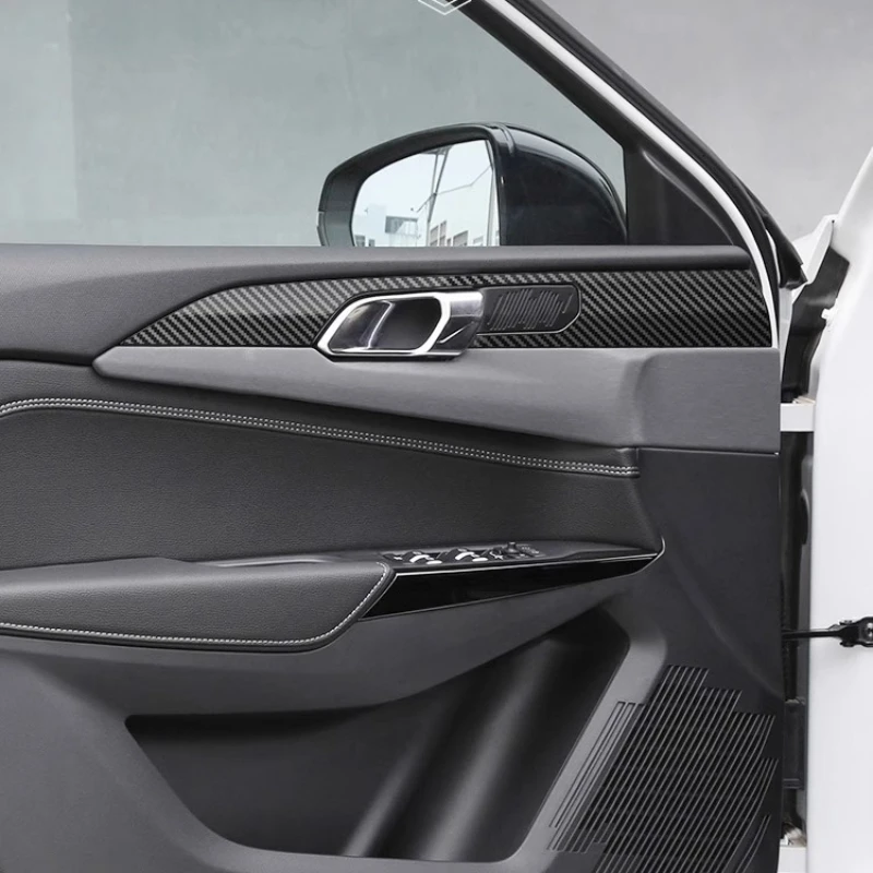 

For LYNK&CO 02 Metal carbon fiber pattern interior car interior handle decorative frame anti-wear sticker