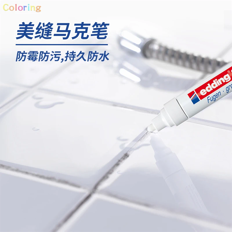 Edding 8200 Tile Grout Marker Professional Quality, Brighten Tile Grout between Tiles in your Bathroom or Kitchen, 2-4mm