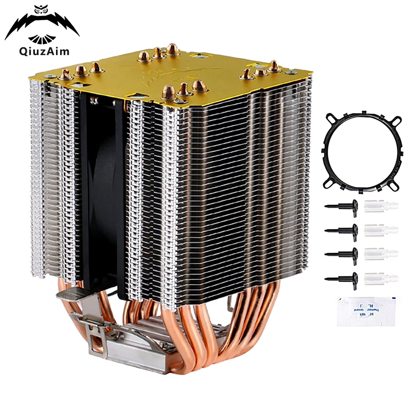 

QIUzAim Air-cooled 6 Heat Pipe Twin Towers CPU Processor Cooling PWM Fan Suitable For Installing LGA115x 1200 1700 1366 AMD AM4