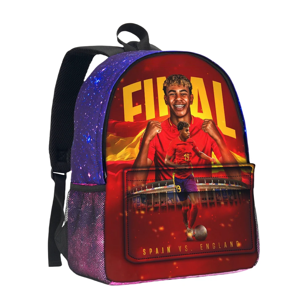 Boys Girls Backpack Knapsack Football Star Starry Sky Backpack School Bag L-Lamin Yamal Large Capacity Mochila Rucksack School view 3