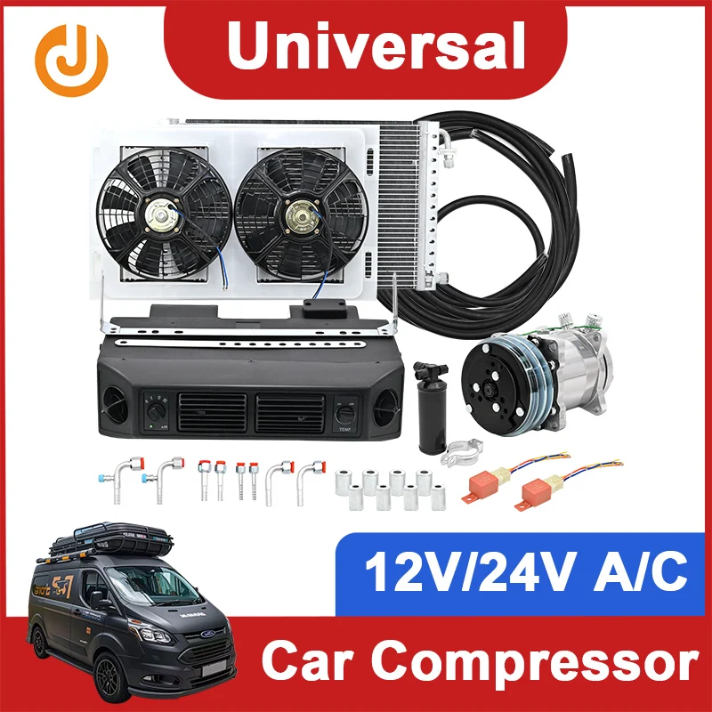 Universal Automotive Air Conditioning Kit for RVs, Cars, Trucks & Vans – Powerful A/C Solution, 12V/24V Compatibility