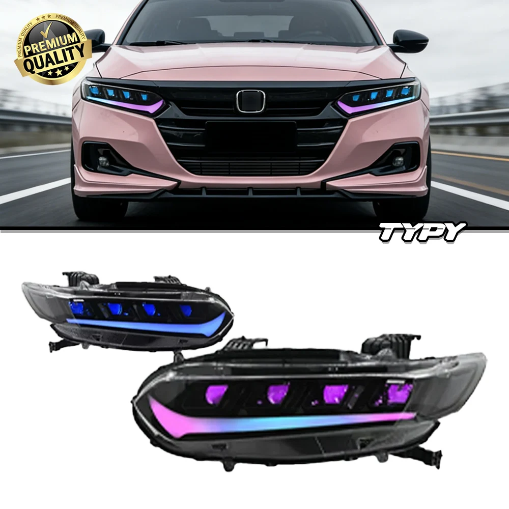 

Car Lights For Honda Accord RGB 2018-2022 Headlight LED Projetor head Lamp Daytime Running Light Automotive Accessories