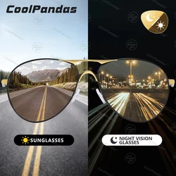 2026 New Trend Intelligent Aviation Photochromic Sunglasses Polarized Men Day Night Vision Driving Sun Glasses Male gafas de sol