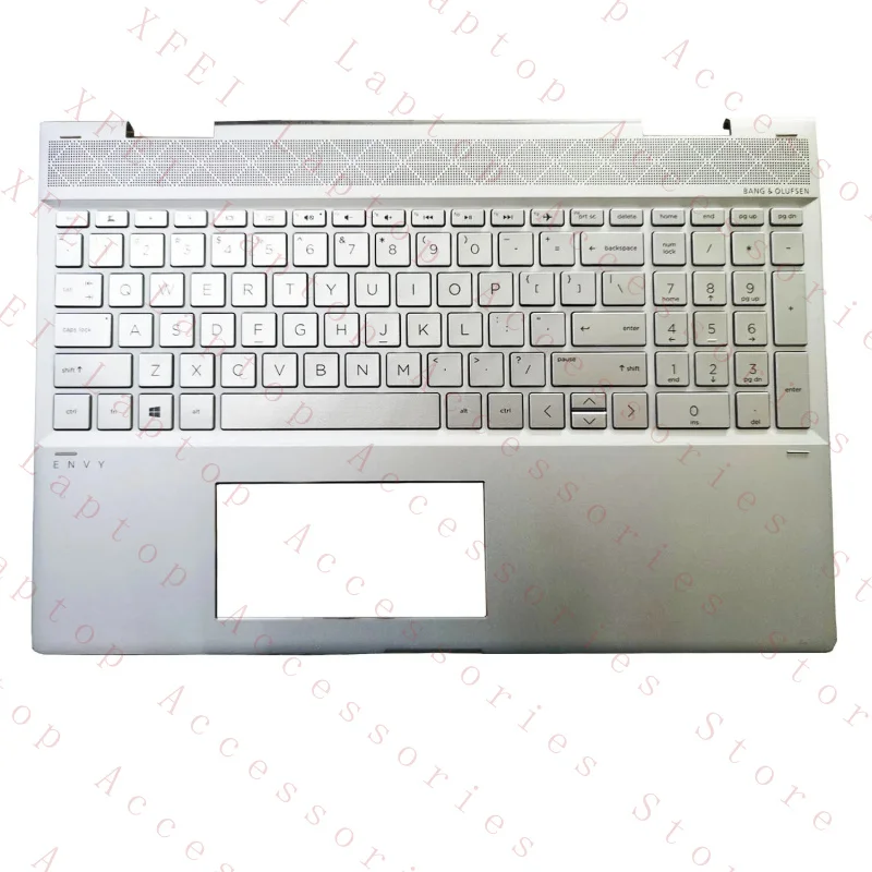 

C For HP ENVY 15-CN 15M-CN Silver Palmrest US Keyboard Backlit 609939-001 Top Case