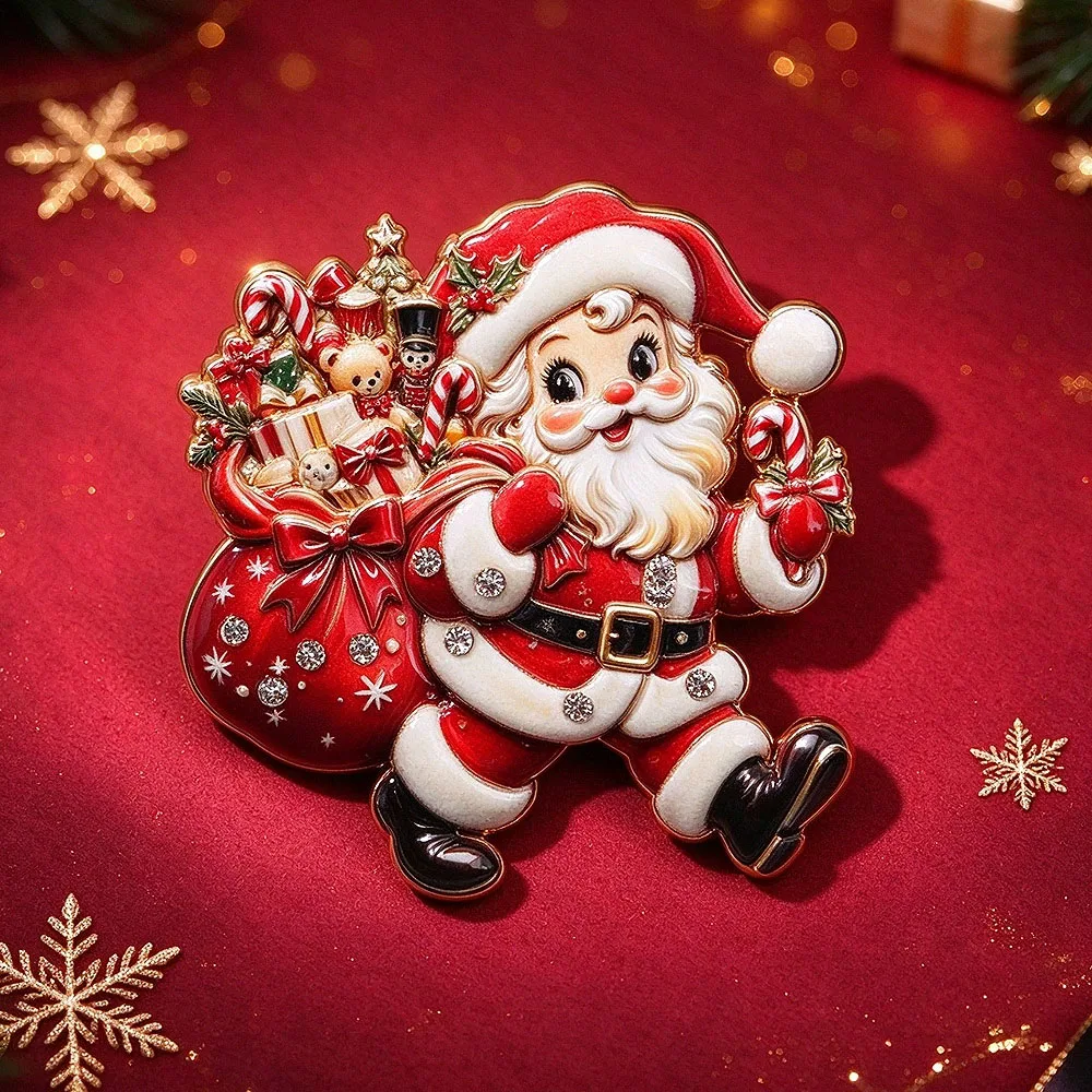 Baroque Luxury Winter Christmas Snowman Brooch Pin for Men Women Jewelry Clothing Accessory Wedding Party Gift
