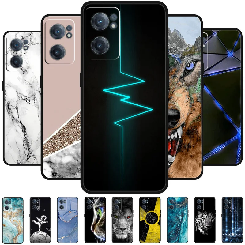 

For Oneplus Nord CE 2 5G Case Animal Cartoon Painted Soft Silicone Funda for Oneplus Nord CE2 5G Phone Cover Black Coque