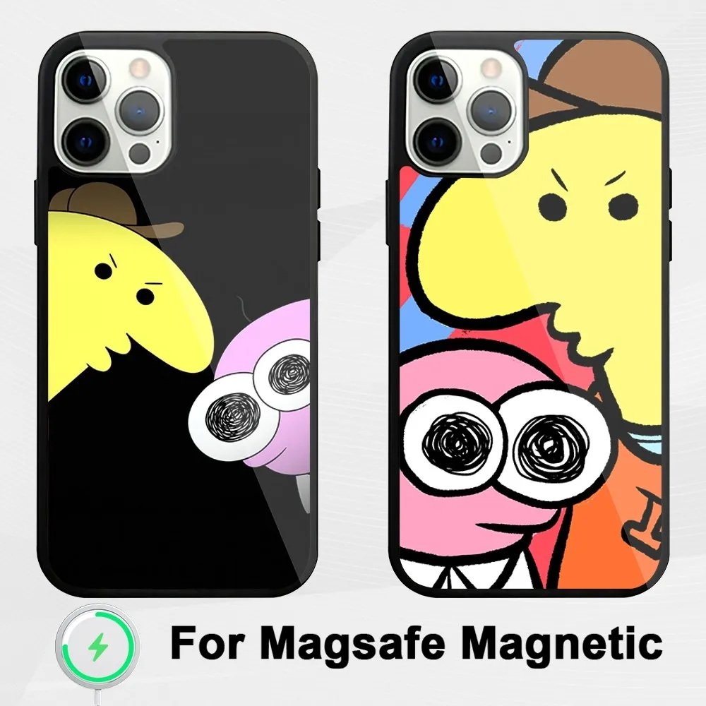 

Cartoon Smiling Friends Cute Phone Case For iphone Pro 11 Max 13 Plus 12 14 Mini 15 Magsafe Magnetic Wireless Charging Shell