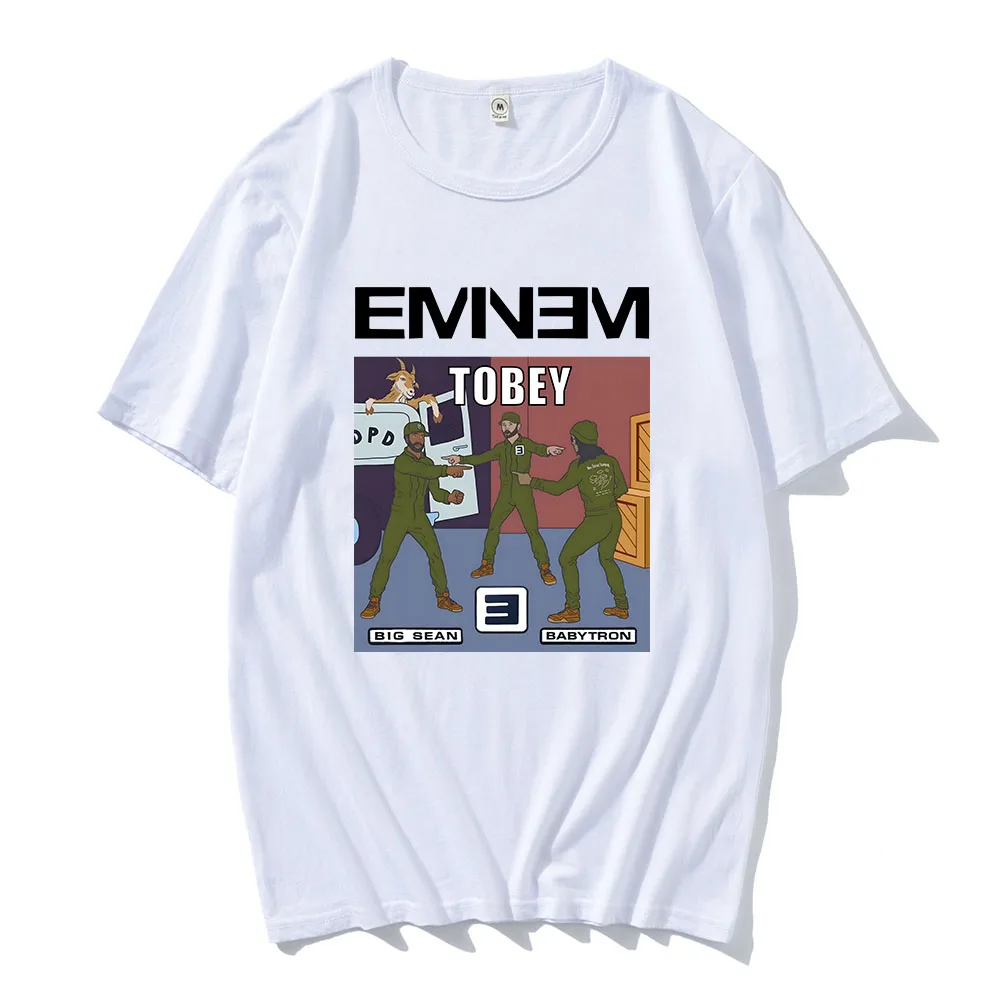 Eminem Tobey 2024 T-shirt Short Sleeve Cotton Summer Tee-shirt Streetwear Camisas De Hombre Hip Hop Tees Casual Graphic Clothing