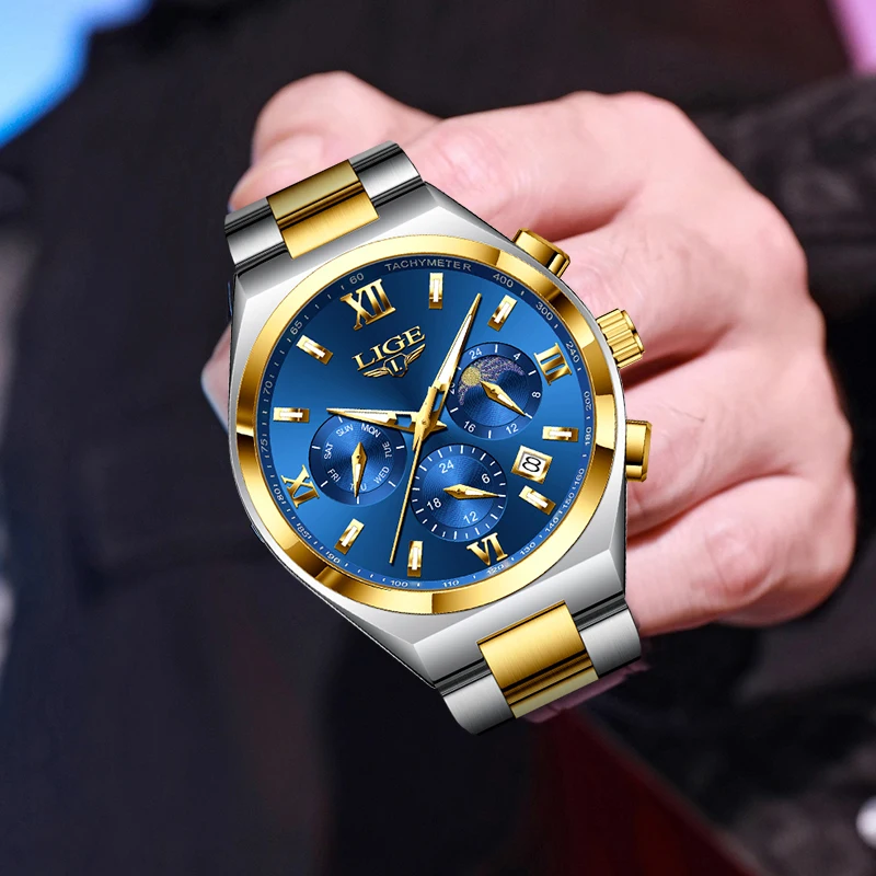 2025 LIGE Top Brand Luxury Mens Watch Business Casual Quartz Wristwatches Waterproof Luminous Date Watches For Men Reloj Hombre