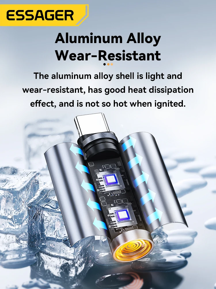 Essager Type C Interface Mini lighter Tungsten Wire Blowing Cigarette lighter Without Battery Can Be Carried On The Plane
