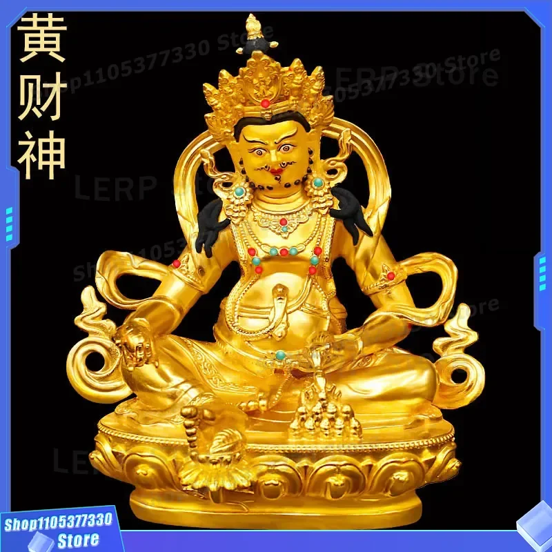 Handmade Bronze God of Wealth Buddha Statue Tibetan Style Indoor Home Decor Tabletop Ornament Religious Figurine for Living