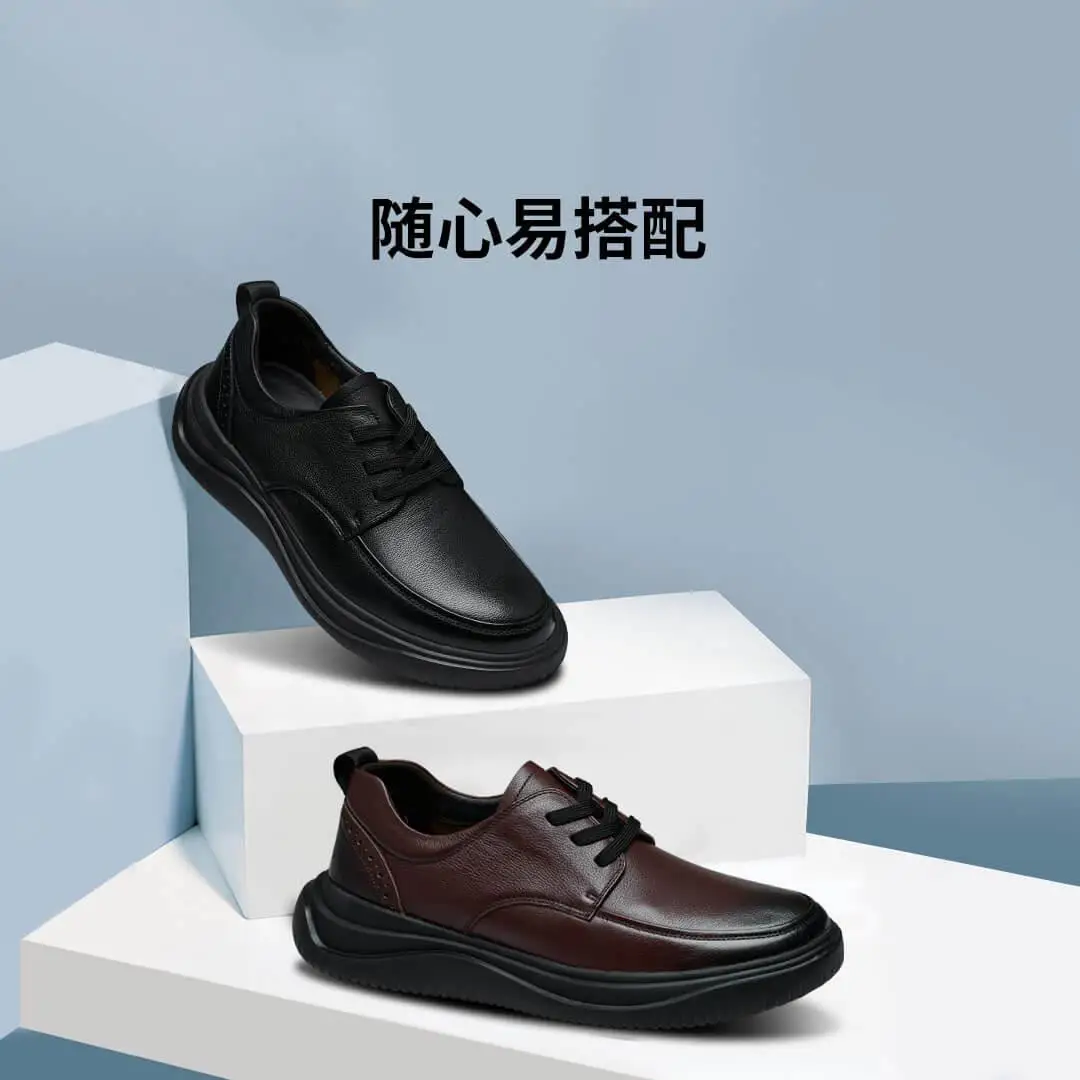 Xiaomi mijia sepatu kulit sapi kasual, sepatu lapisan pertama boathook karet klasik, sepatu kulit pria Semua cocok