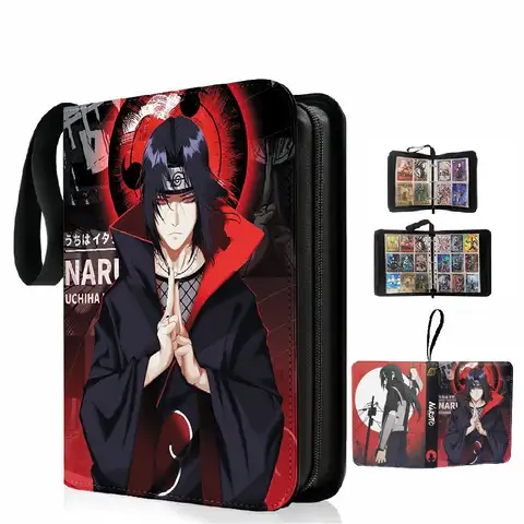 400 uds/900 Uds álbum de tarjetas libro Anime NARUTO tarjeta de colección con cremallera tarjetas de juego Sasuke Sakura Kakashi carpeta titular regalo para niños