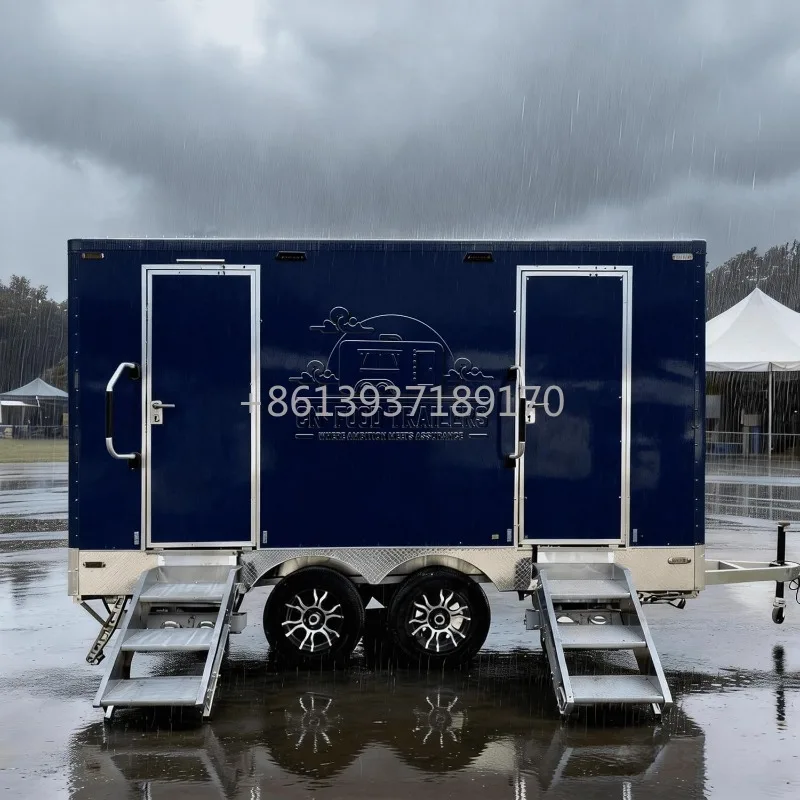 Remolque de Baño para Eventos con Diseño de Baño Privado y Estación de Lavado de Manos para Uso Exterior a Corto Plazo