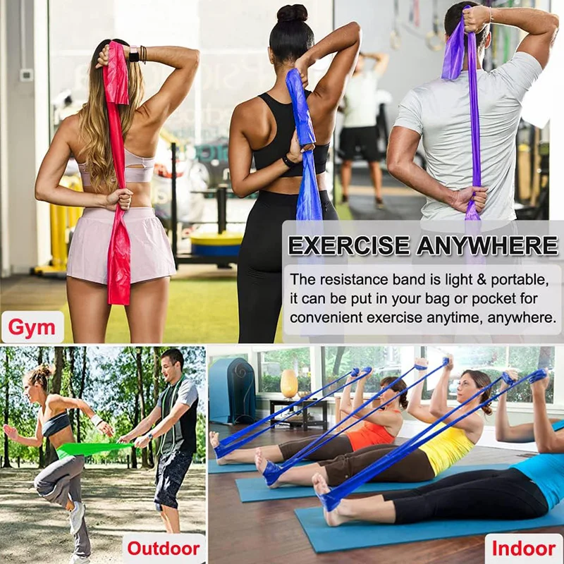 4 Uds bandas de resistencia ejercicio banda elástica Fitness entrenamiento Yoga Pilates recuperación fisioterapia estiramiento entrenamiento de fuerza