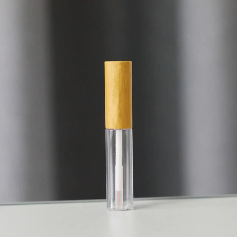 Avec brosse récipient de Mascara couvercle en bambou Compact récipient cosmétique bouteille rechargeable emballage d'eye-liner