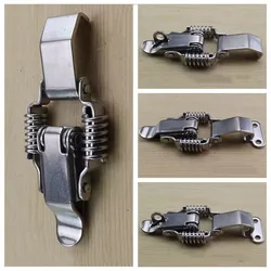 Stainless Steel Double Spring Locking Latch Hasps Chest Toggle Catch Clasp Box Loaded  Hinges Furniture Hardware Accessories