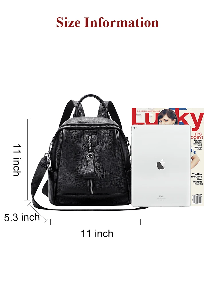 DOLEESUNE Genuine Leather Backpacks for Women Mini Fashion Rucksack Convertible Shoulder Bags Designer School Bag for Teen Girls