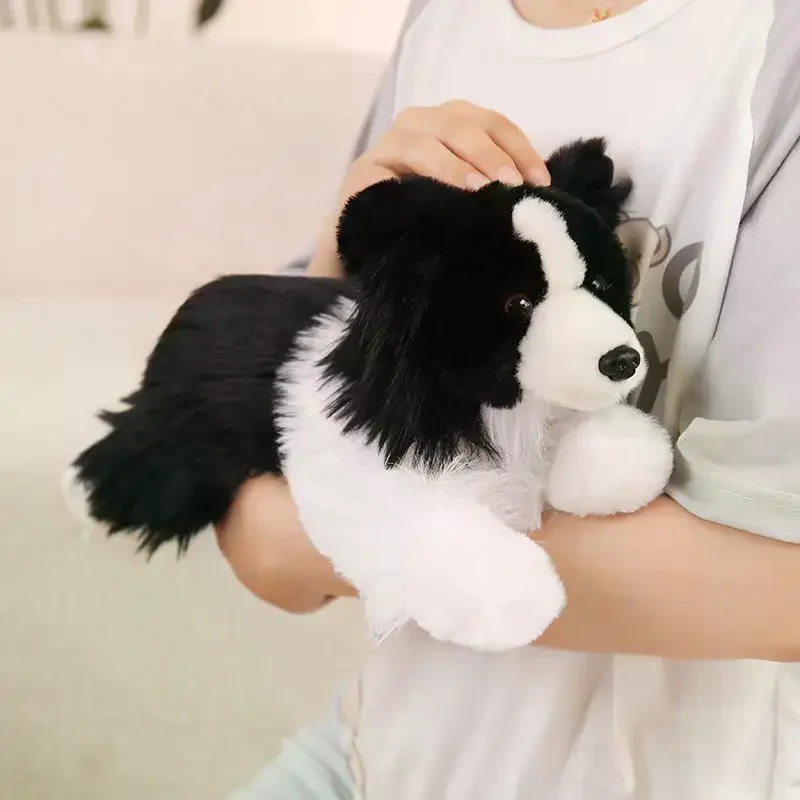 Border Collie Stuffed Lifelike Plush Toy Smart Dog Pet Comfort Doll Party Props Gifts Simulation