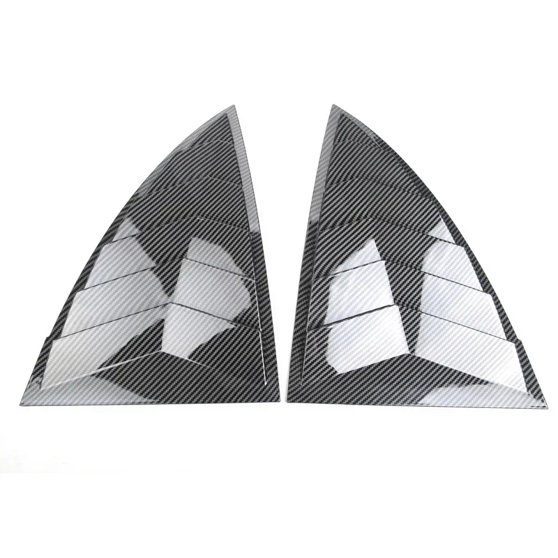 Carbon Fiber Car Rear Window Shutter Cover Trim Window Louver Side Vent Gloss Black ABS For Tesla Model Y Auto Accessories