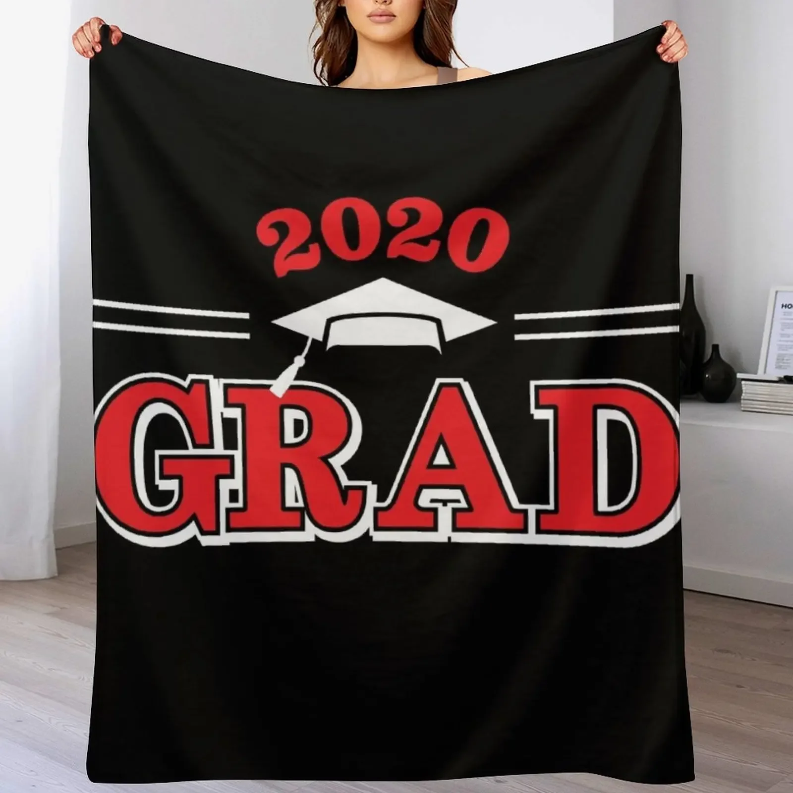 Class of 2020 Graduation Cap with tassel, grad 2020 hat Throw Blanket Cozy Throw Blanket Birthday Gift for Him Her