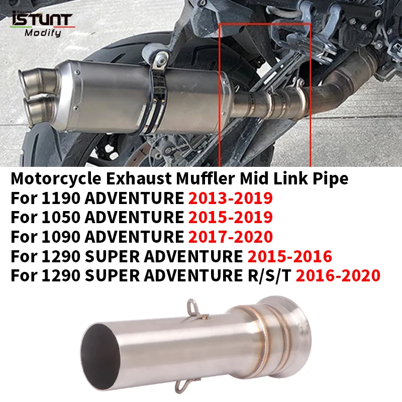 For Super Duke R 1050 1090 1190 1290 ADV Motorcycle Exhaust Modified stainless steel Middle Link Pipe Connection 51mm Muffler