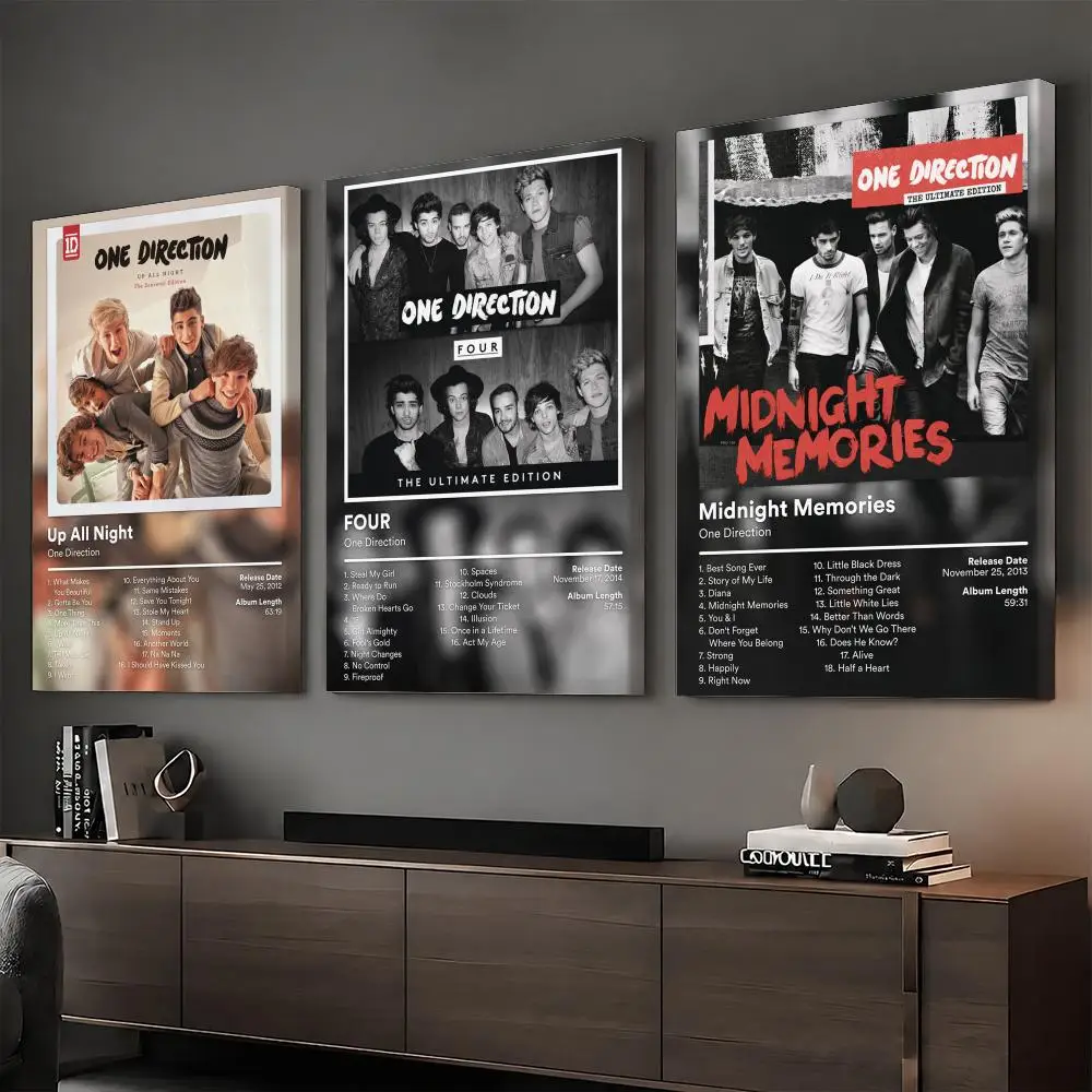 O-One Direction Singer Band Painting Calligraphy HD Canvas Print Poster Wall Art | Optional Frame | Modern Hallway Decor