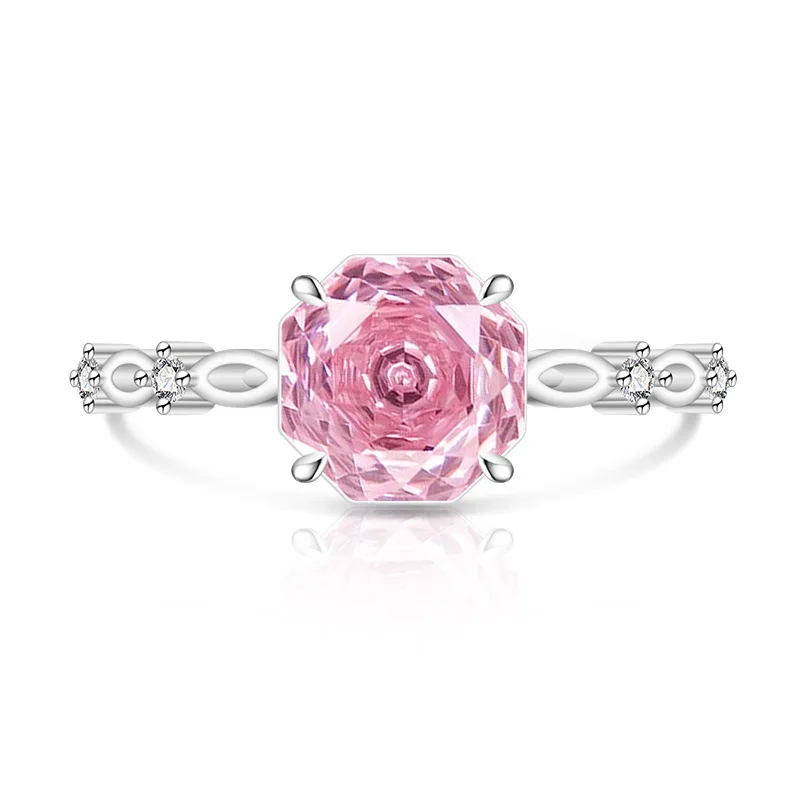 Women's 925 Sterling Silver Rose Cut Diamond Ring