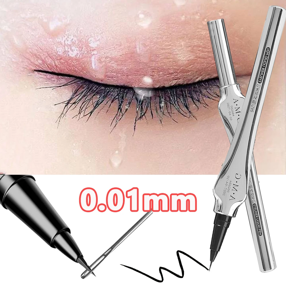 Penna per Eyeliner di posizionamento da 0.01mm fodera per occhi liquida ultrasottile impermeabile a lunga durata a prova di sbavature per ciglia inferiori trucco per occhi di bellezza