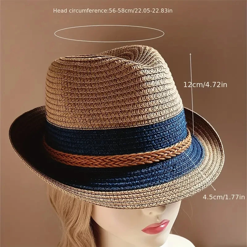 Sun Protection Summer Straw Hat, Unisex Beach Outdoor Fashion Sun Hat For Traveling Party