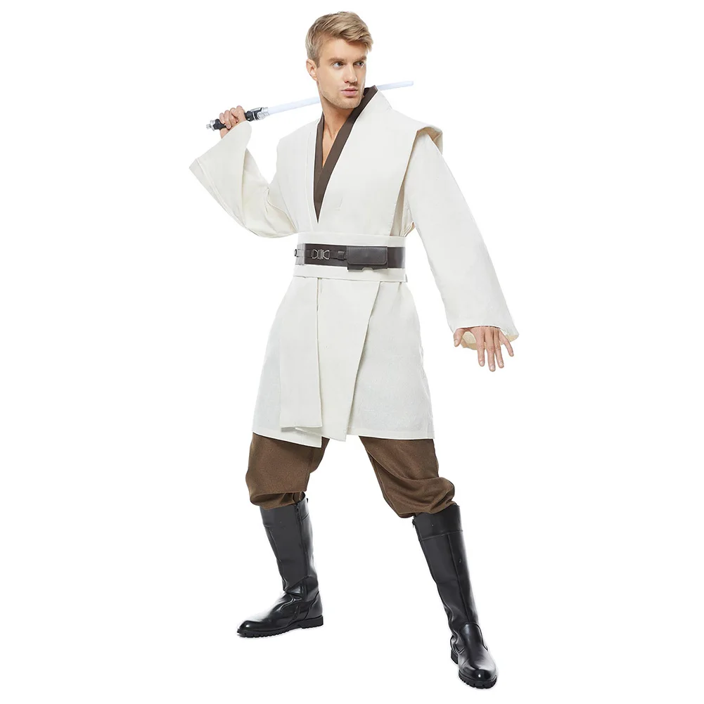 Anakin Cosplay Costume pour hommes adultes, Obi Wan Movie Space Battle Knight Roleplay Robe, Everak Black, trempé, Halloween Party Grill