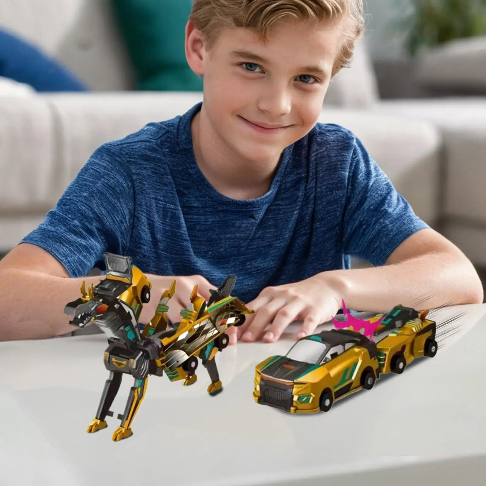 Jouet de voiture dinosaure à déformation de collision 2 en 1, jouet magnétique amusant, voiture à déformation de collision, véhicule à moteur pour enfants, cadeaux de fête