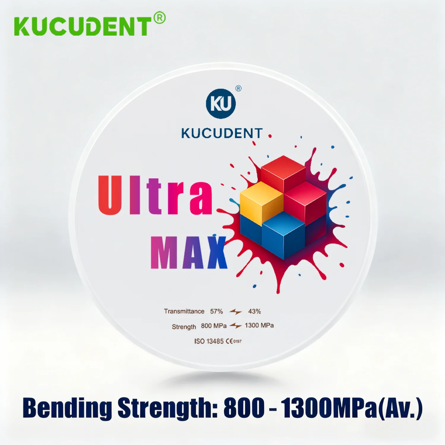 

Dental Multilayer Zirconia Block Ultra Max Zirconia Disc High Translucency Strength 800-1300Mpa CAD/CAM for Crowns Bridges