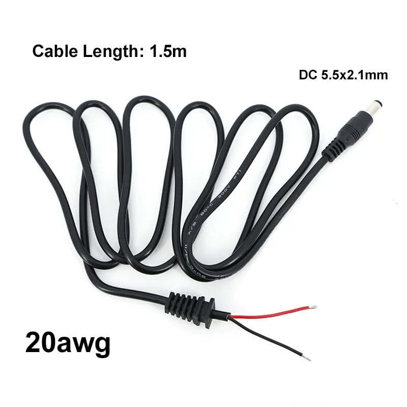 Cable Power Charger Adapter 1.5m DC Jack Tip plug Connector Cord Cable Laptop Notebook Power Supply 5.5x2.1mm w28