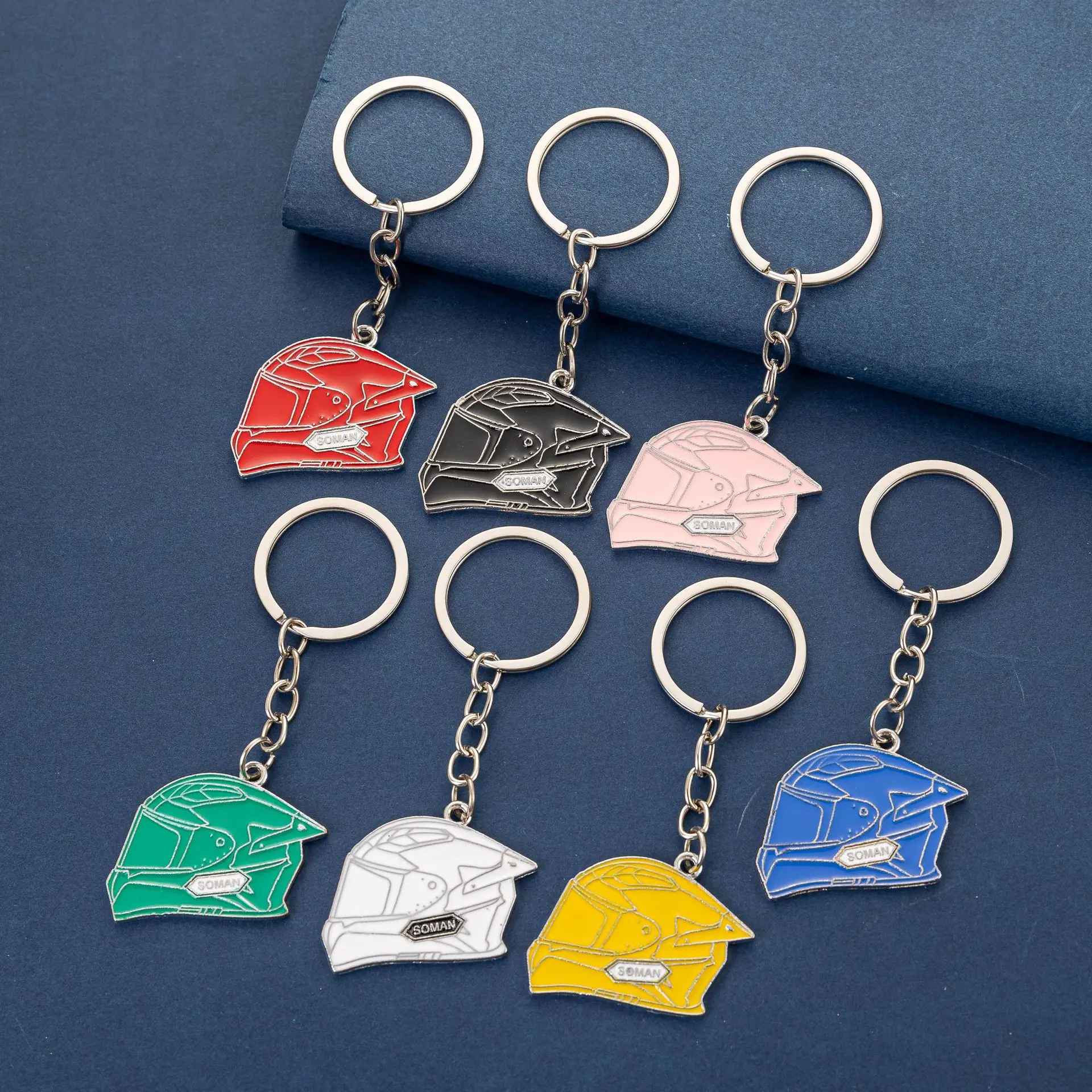 2024 Hot Motorcycle Helmets Key Chain Mini Stereo Cap Model Backpack Key Pendant For Men Ornament Gifts Car Pendant Ornaments