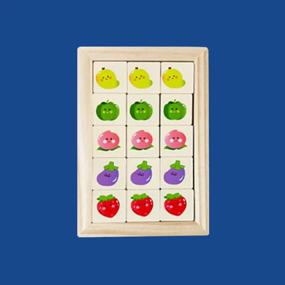 Bloques de juego, juegos de rompecabezas deslizantes de animales, juego IQ, rompecabezas de inteligencia portátil educativo temprano deslizante móvil de madera