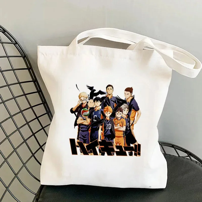 

Haikyuu Anime Printing Ladies Shoulder Bag Casual Tote Eco Large Capacity Portable Travel Fashion Shopping Bag Schoolbag