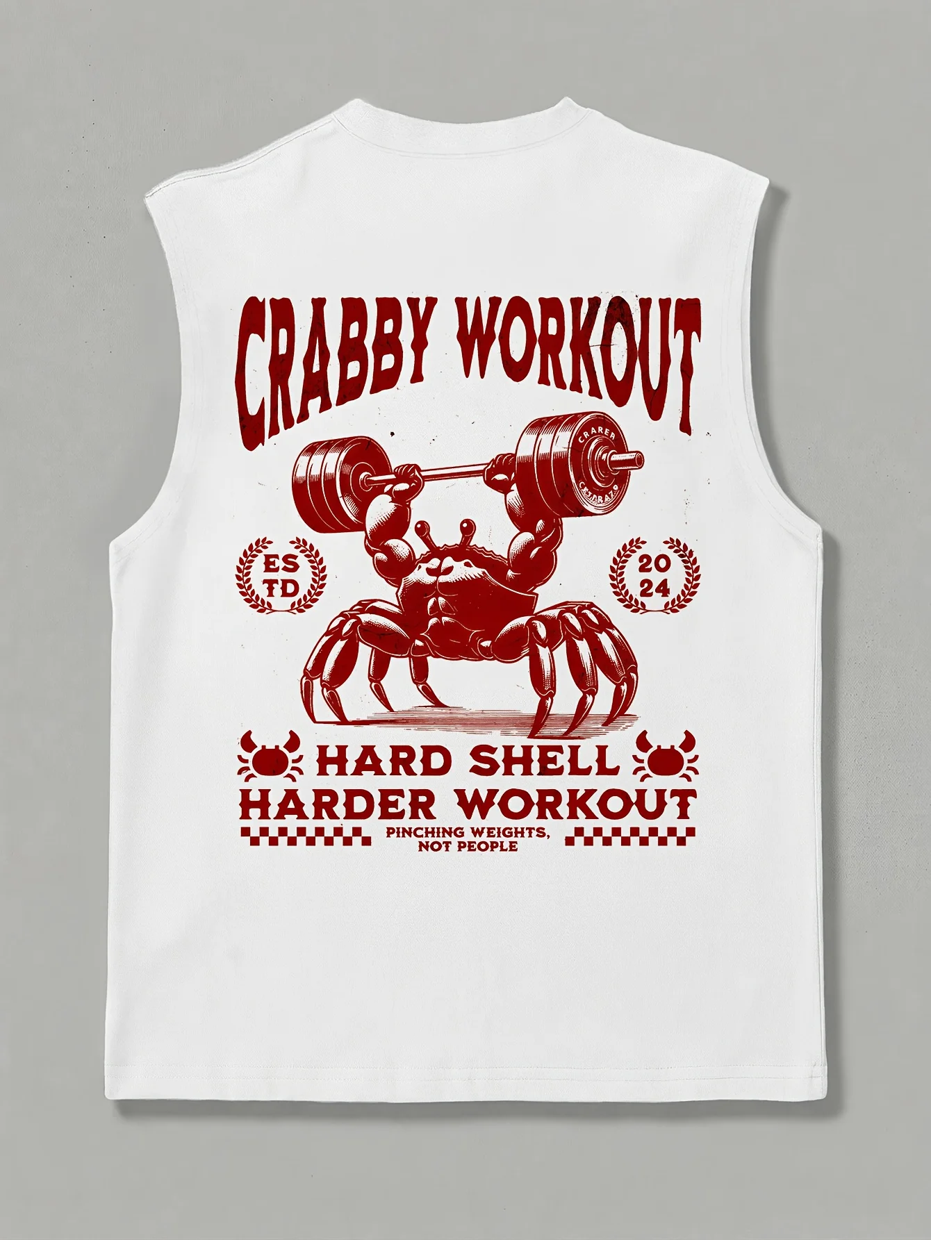 100% Pure Cotton Summer Men's Fashionable Casual Loose English and Crab Pattern Printed Fitness Sports Sleeveless Vest
