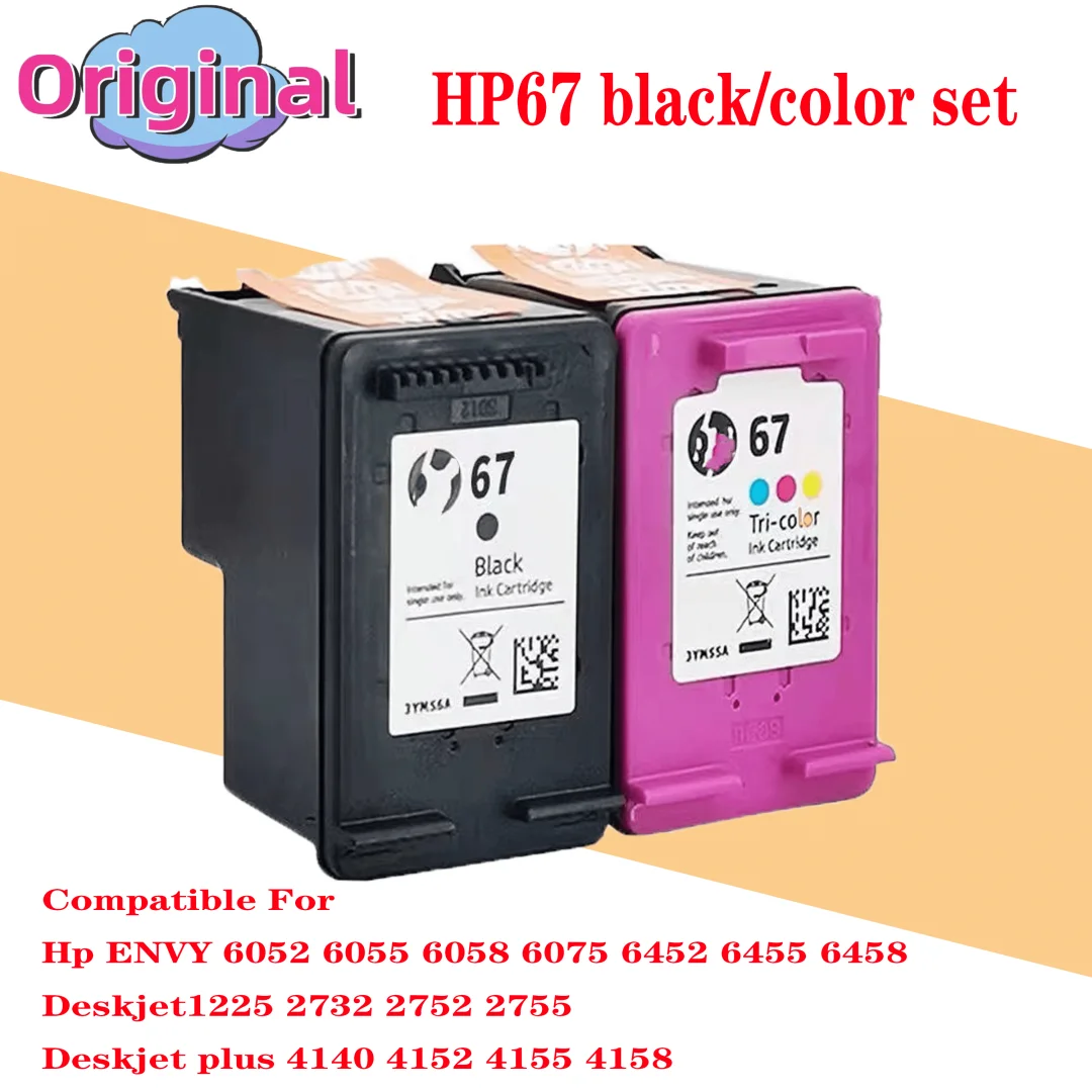 Original 67 Ink Cartridges For Deskjet 2700 2723 2330 6020 2320 2332 6420 Printers