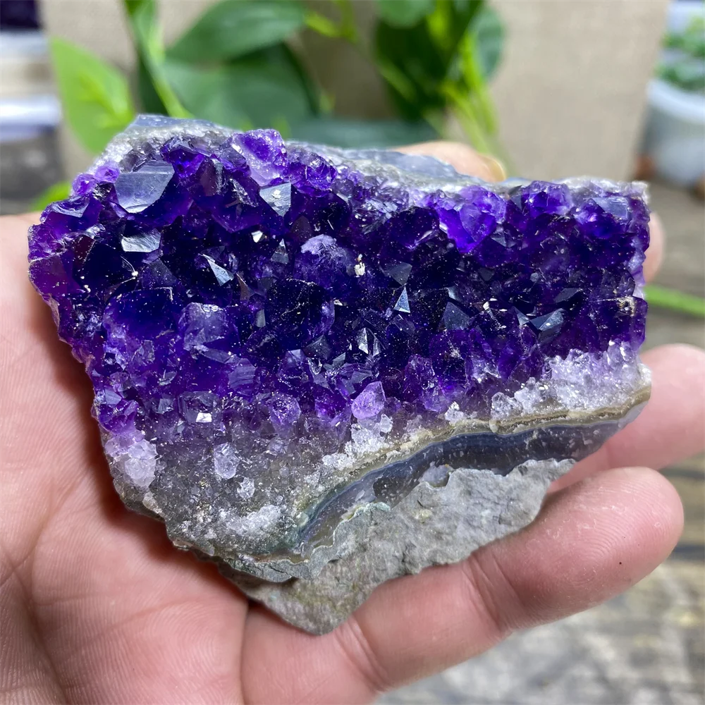 

Amethyst Geode Stone Natural Quartz Crystals Druzy Raw Mineral Samples Wicca Brazil Gemstone Living Home Decoration Modern