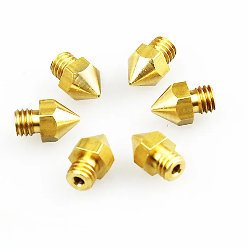 Anet 3D Printer Nozzles 5pcs 0.2/0.3/0.4/0.5mm M6 Extruder MK8 Copper Nozzle for A6 A8 E10 E16 CR-10 Ender-3 ET4 ET5X 3D parts